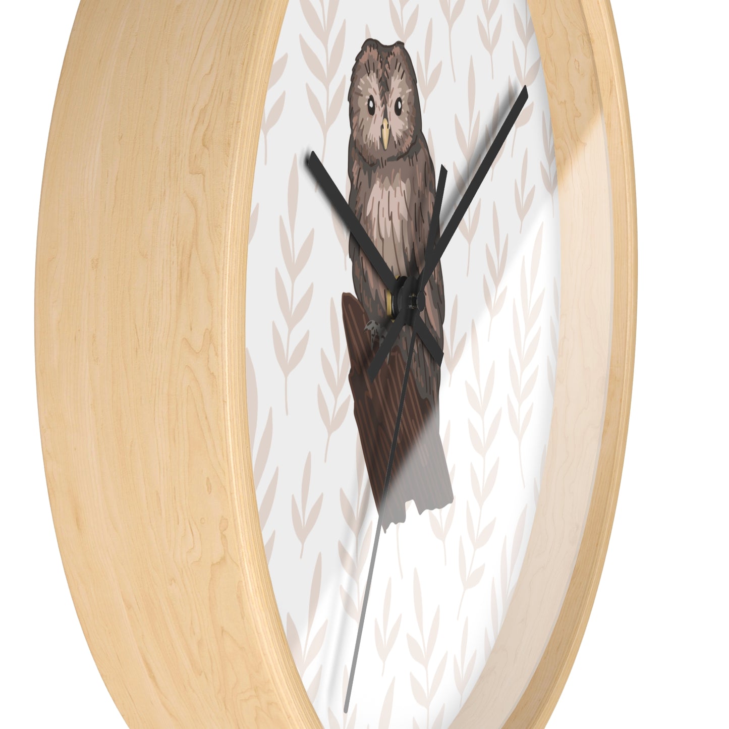 Woodland Owl Wall Clock, Nature Decor, Boho Home Accent, Gift for Nature Lovers, Cozy Living Room Decor