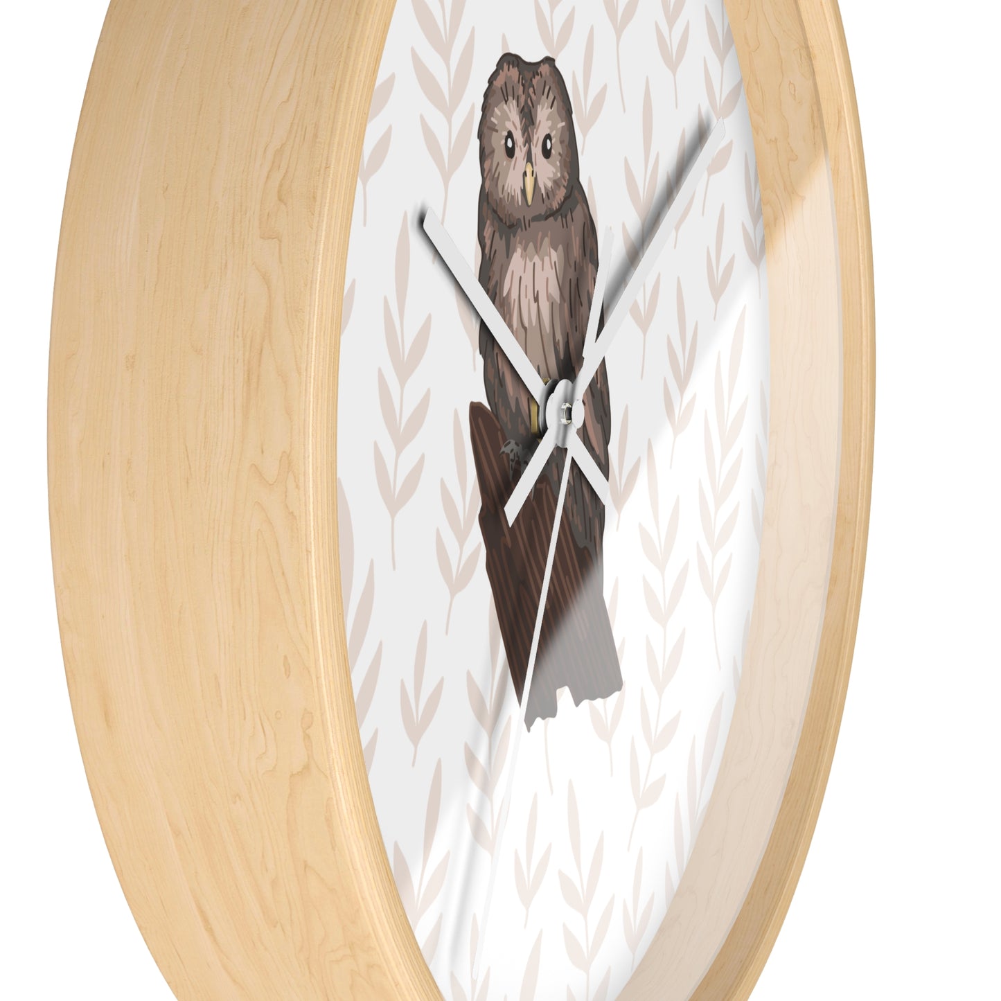 Woodland Owl Wall Clock, Nature Decor, Boho Home Accent, Gift for Nature Lovers, Cozy Living Room Decor